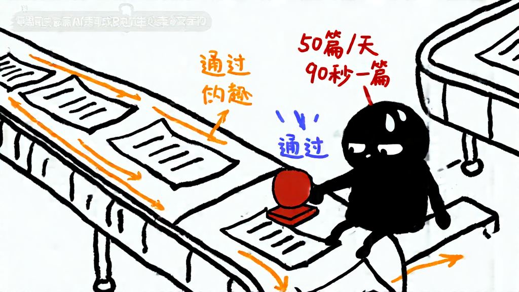 小黑在审稿流水线上疯狂盖章,每篇只花 90 秒
