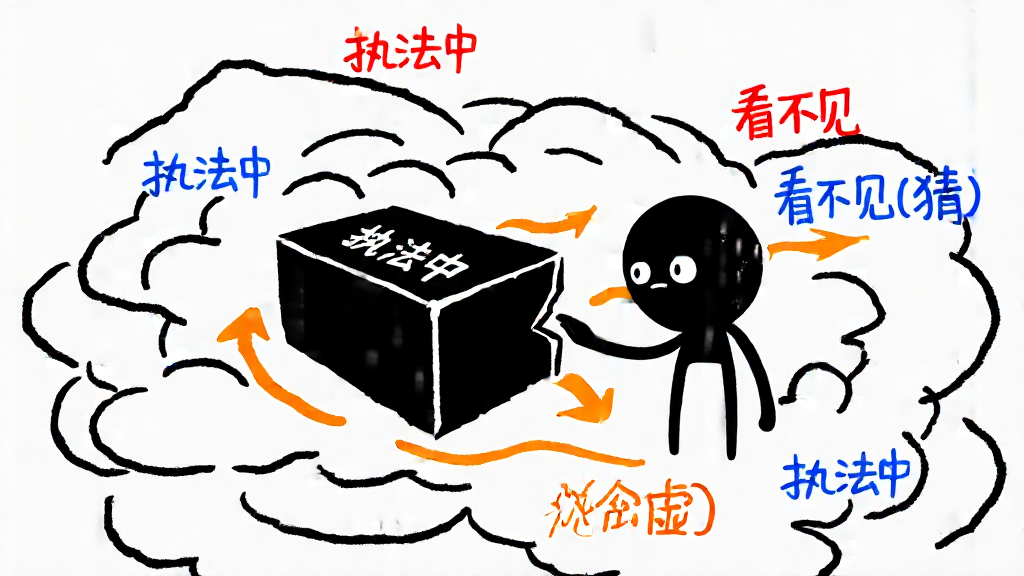 小黑在迷雾里摸一个写着执法中的黑盒子