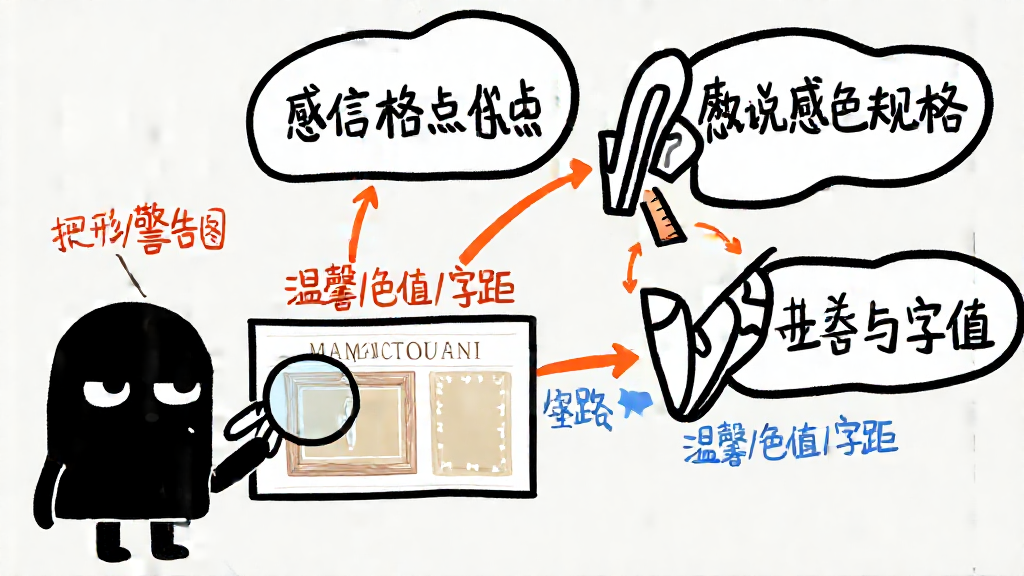 小黑在拆解一张参考图,把「温馨」「度假感」翻译成色值和字距