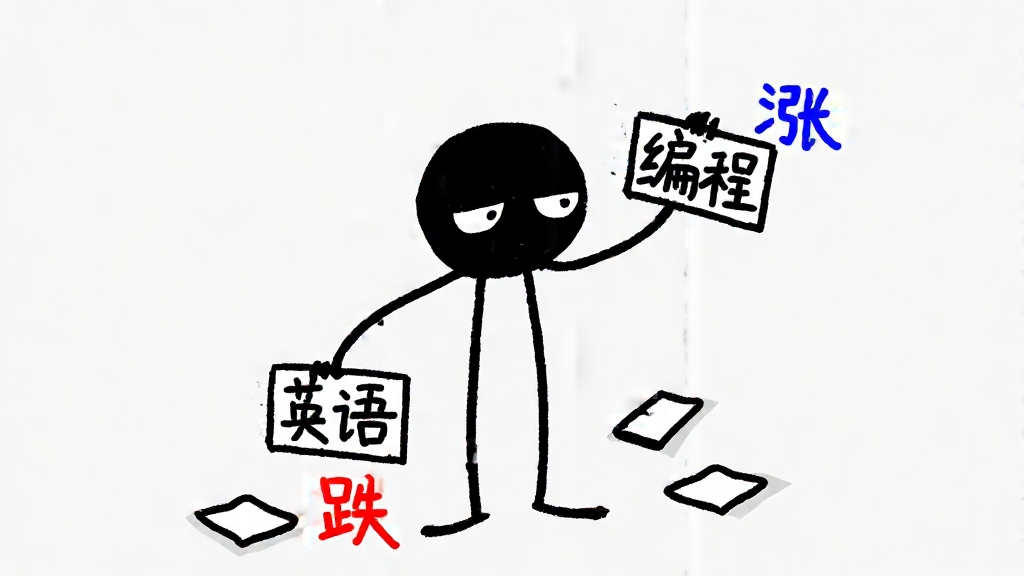 小黑给技能贴价格标签:英语的标签往下掉,编程的标签往上涨