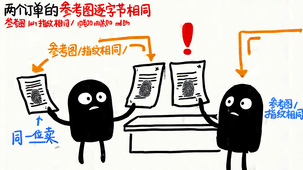 小黑拿着两份订单纸对着光比对,纸上的指纹印完全重合