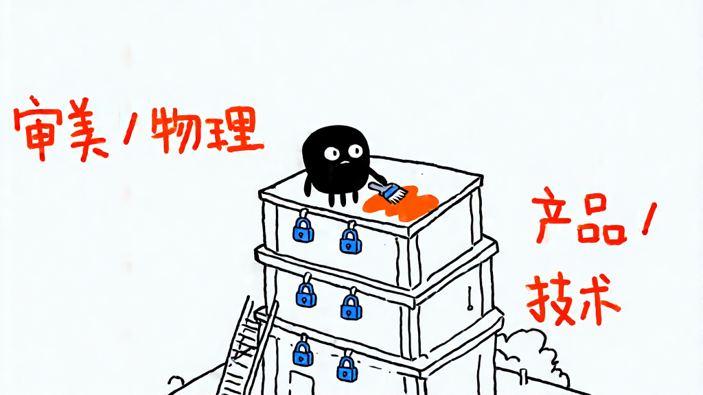 小黑站在四层塔顶刷颜色,下面三层各挂一把锁